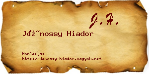 Jánossy Hiador névjegykártya